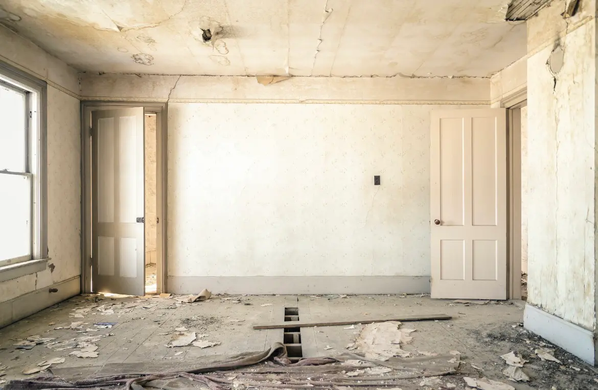 Waste disposal crew managing a cleanout project in The Homesteads